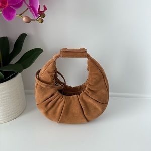 STAUD mini soft moon suede bag